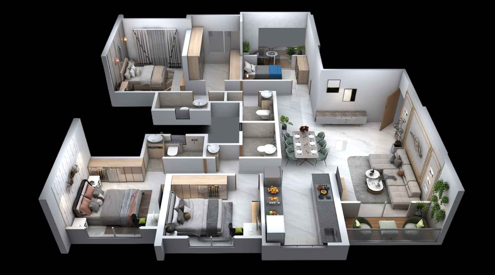 Goel-Ganga-Genesia-4BHK-Floorplan